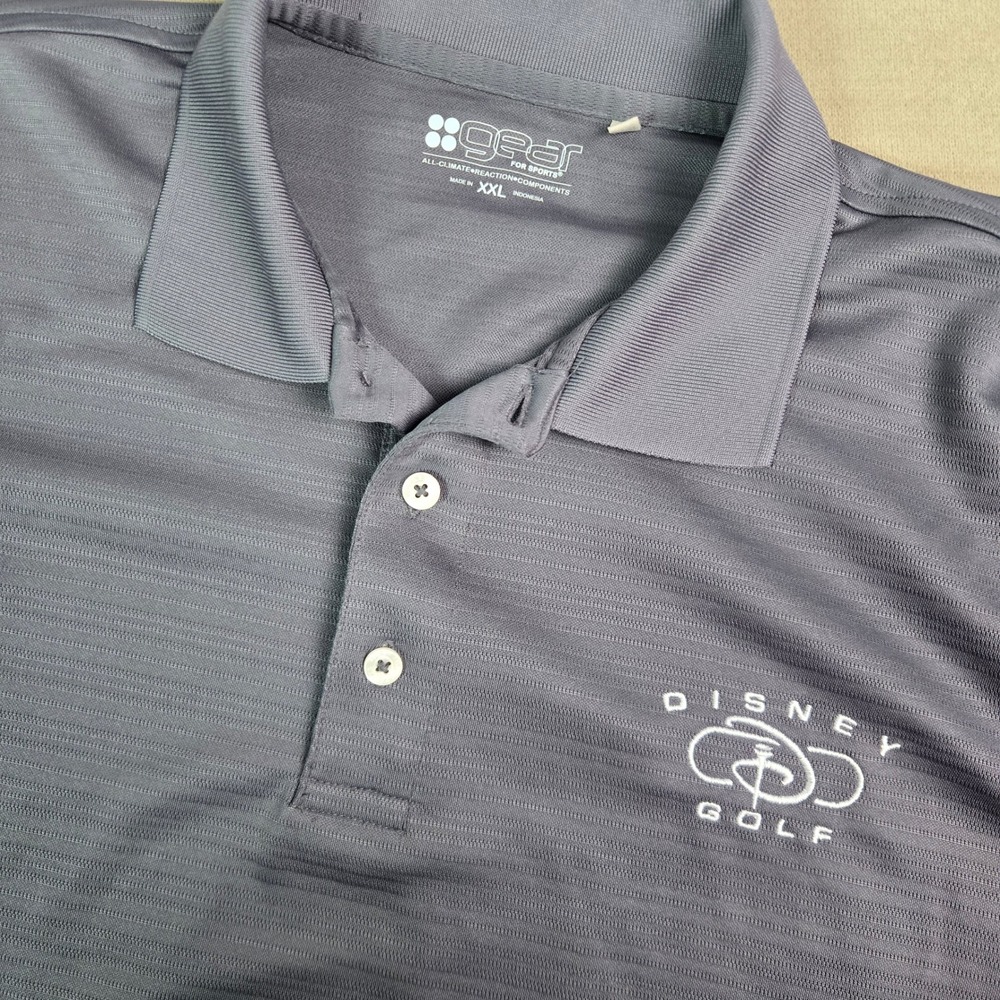 Disney Parks Gear For Sports Golf Polo Shirt Mens XXL Gray Performance